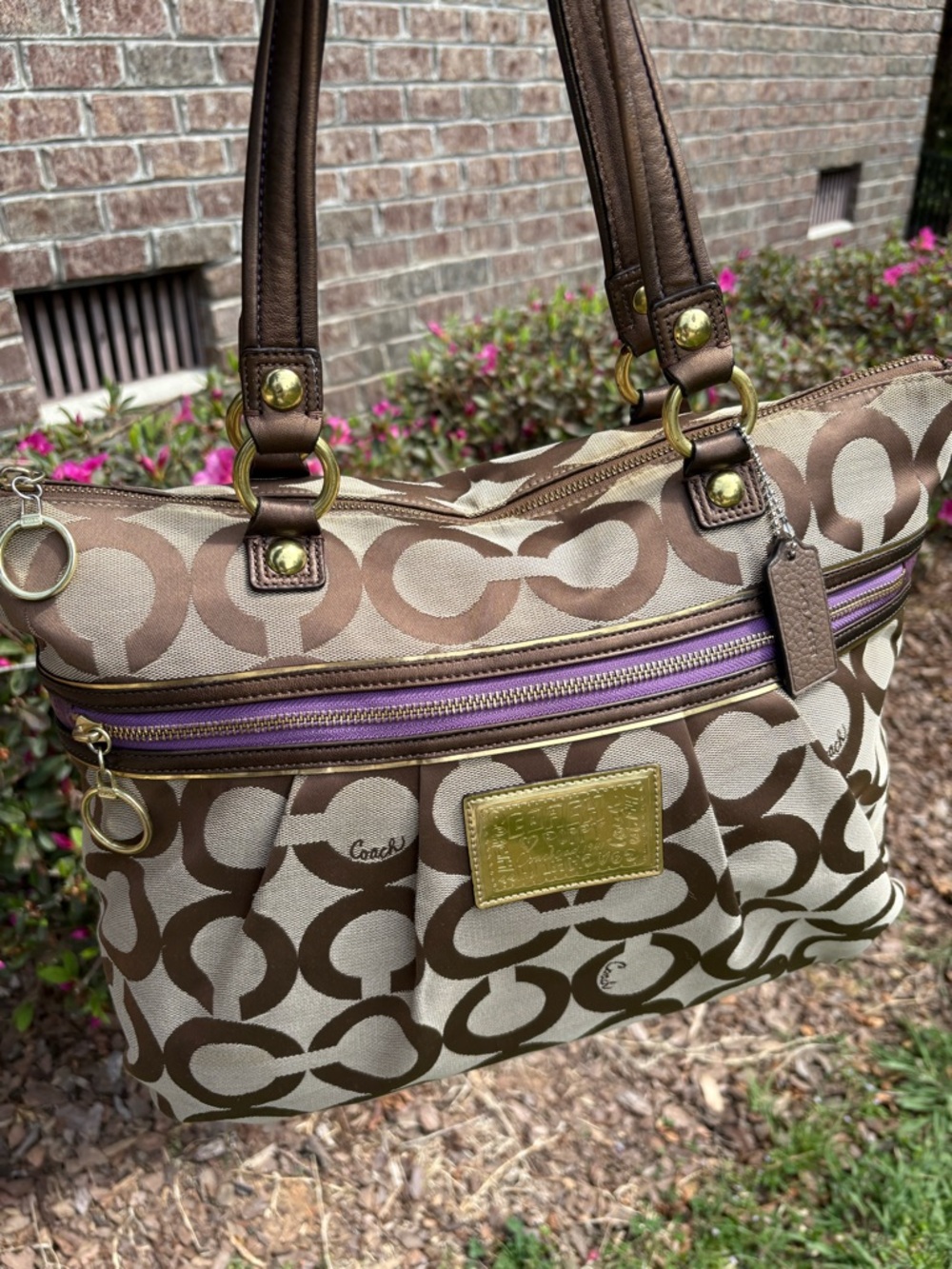 Coach Poppy LE Glam Op Art Tote EUC